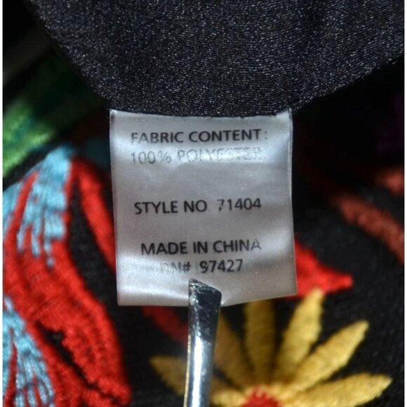 Dolce Cabo FRIDA Floral Embroidered Bomber Jacket Size S Full Zip Boho Colorful - Picture 10 of 12